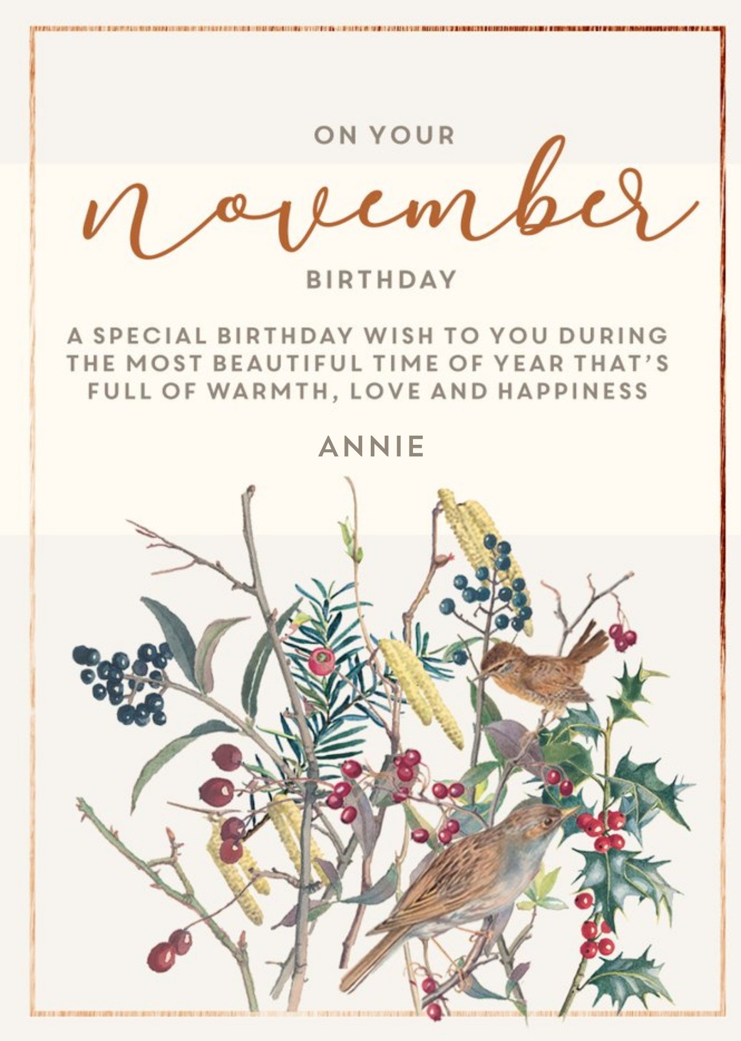 Edwardian Lady On Your November Birthday Card, Large