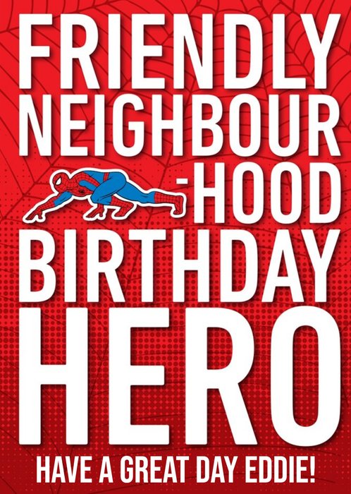Marvel Spiderman Friendly Neighbourhood Birthday Hero Card