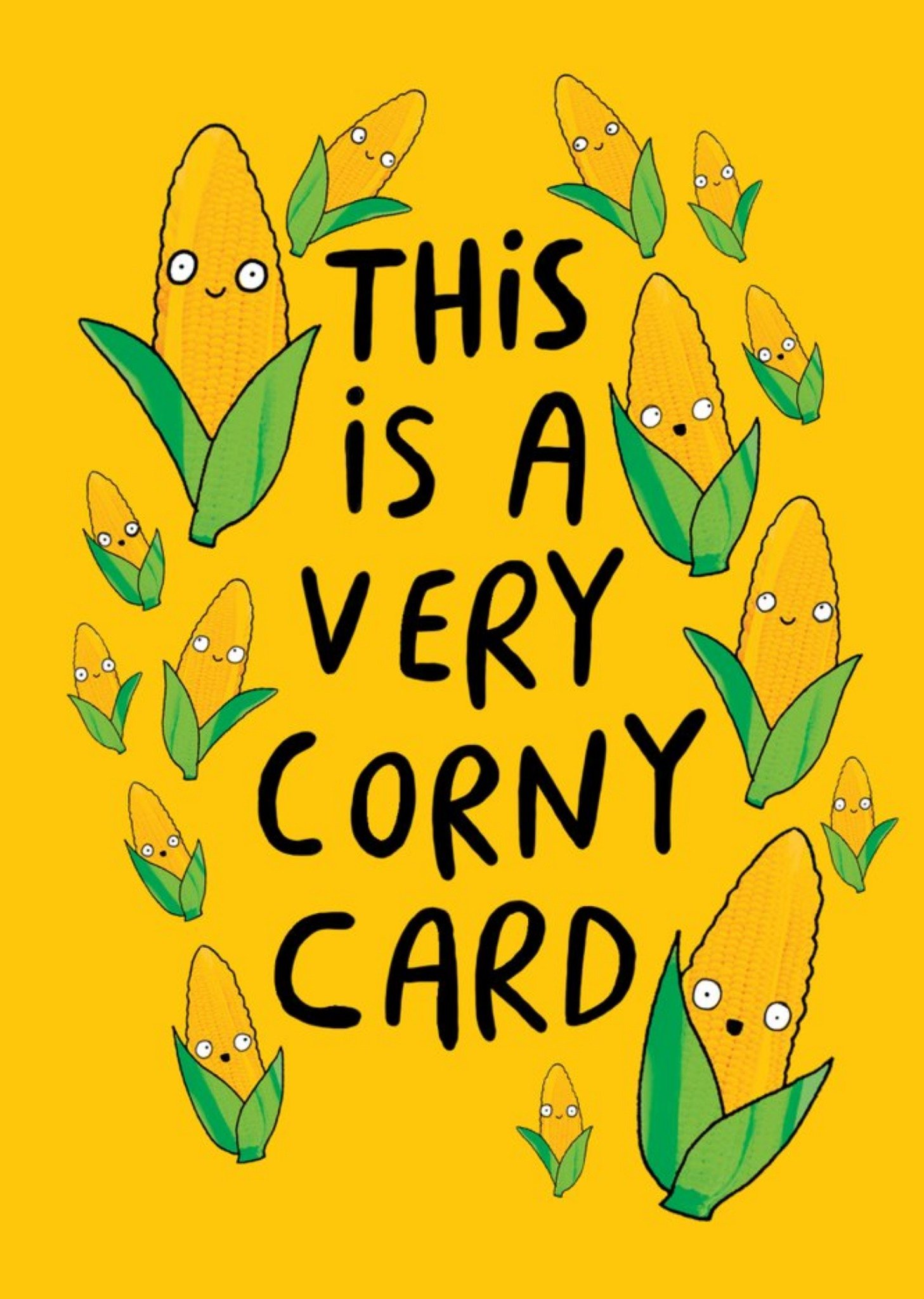 Illustrated Sweetcorn Corny Birthday Card Ecard