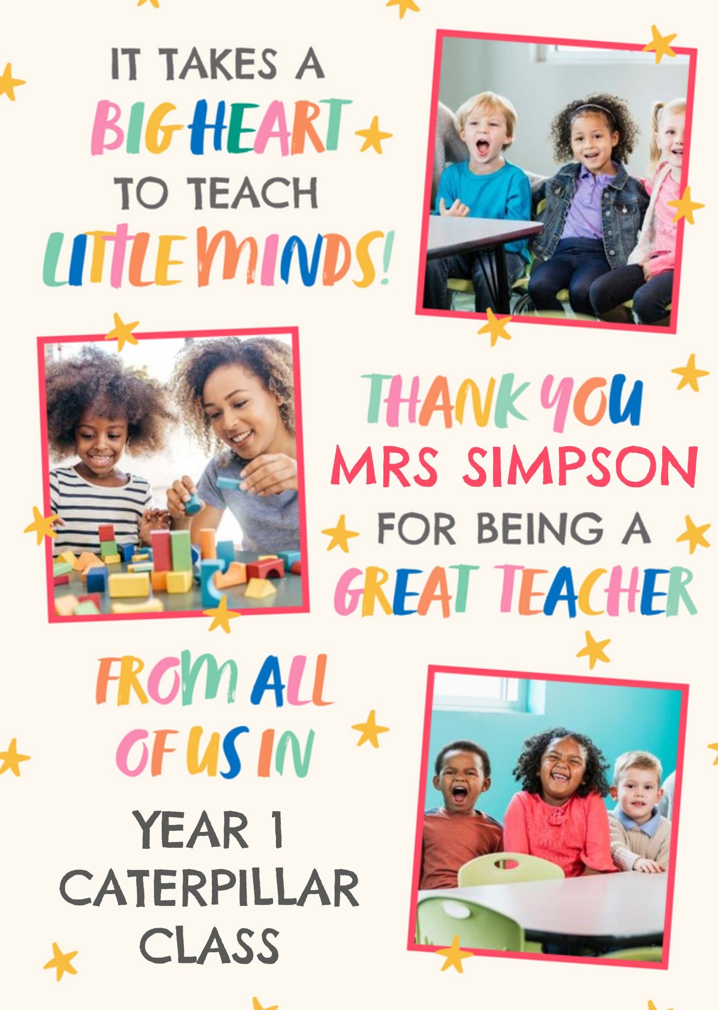 From The Class Photo Upload Thank You Teacher Card Ecard