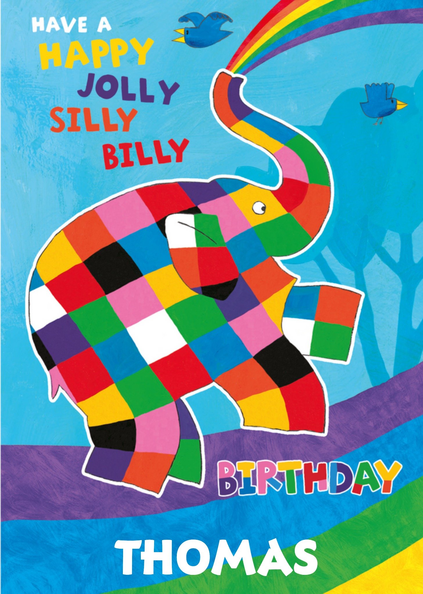 Moonpig Danilo Elmer Have A Happy Jolly Silly Billy Birthday Personalised Card, Large