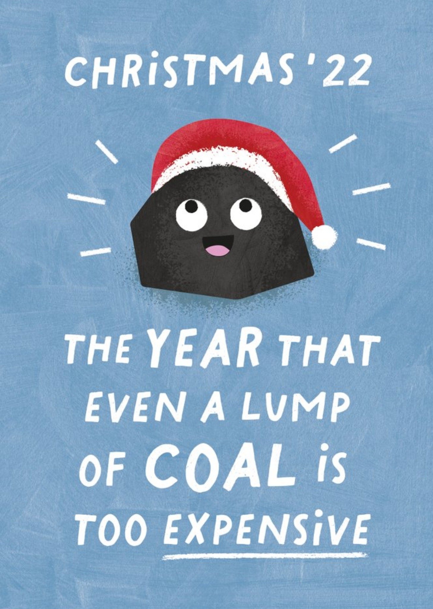 Illustration Of A Lump Of Coal Character In A Christmas Hat Humorous Christmas Card