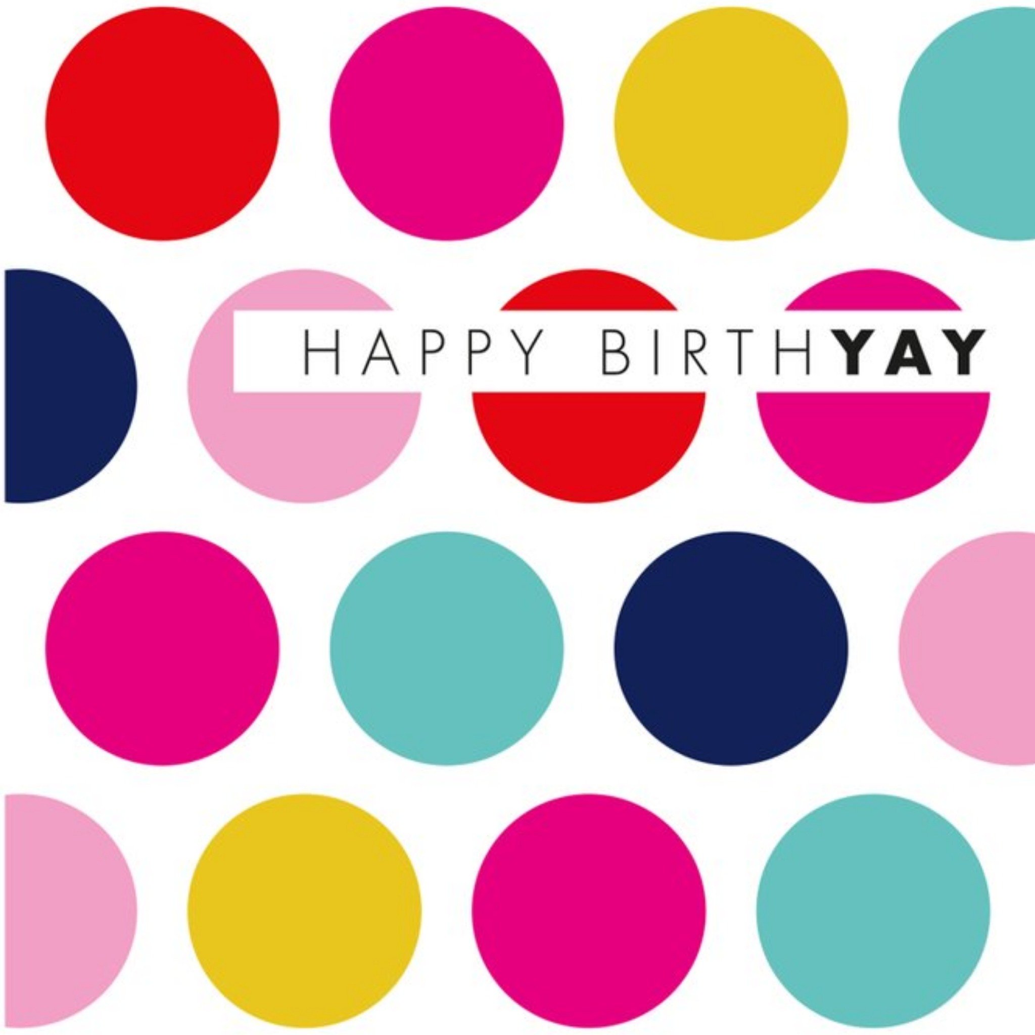 Moonpig Modern Abstract Coloured Circles Happy Birthday Card, Large
