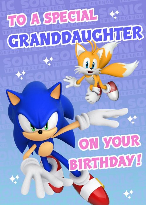 Sega Sonic To A Special Granddaughter On Your Birthday Card