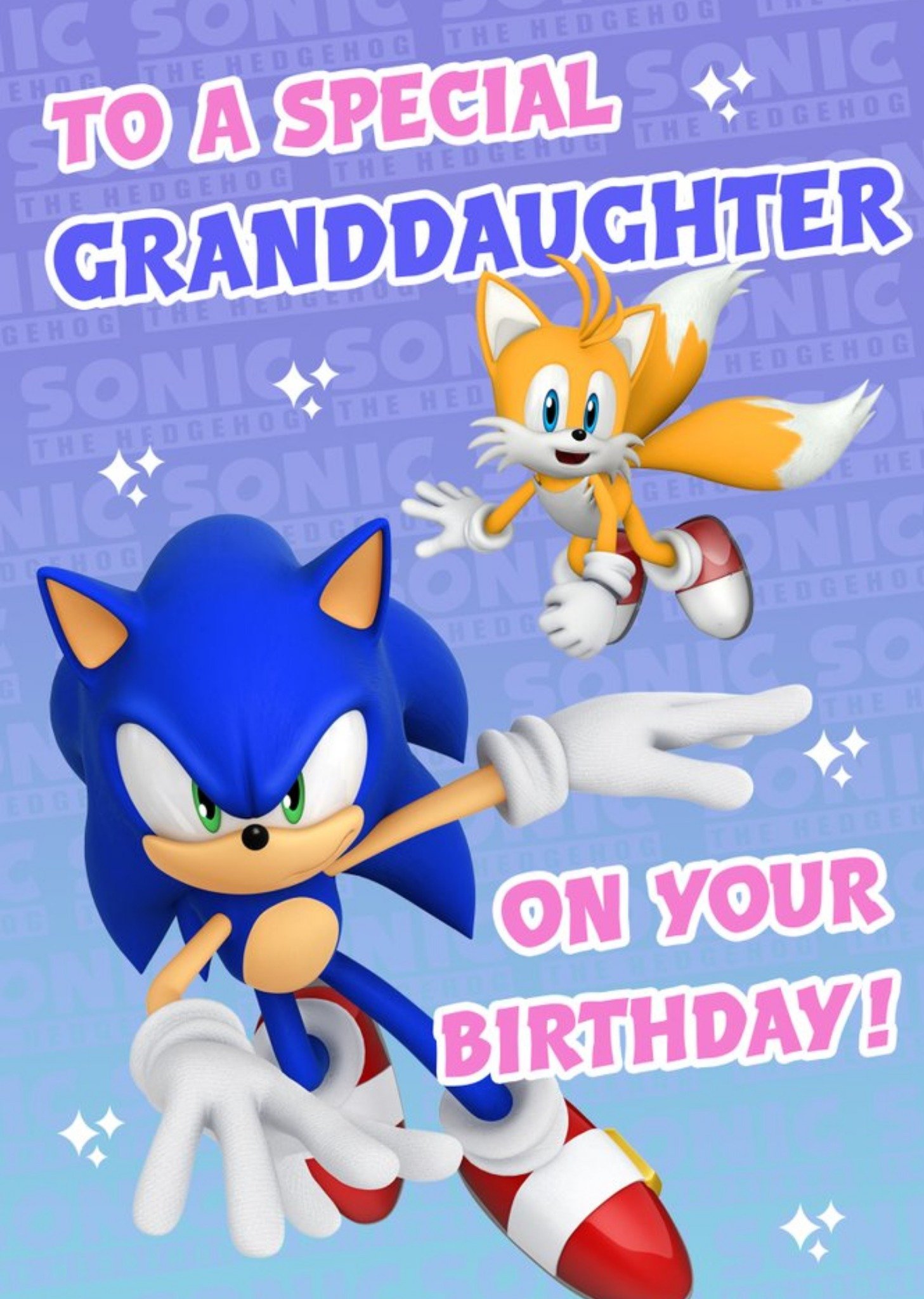 Moonpig Sega Sonic To A Special Granddaughter On Your Birthday Card Ecard