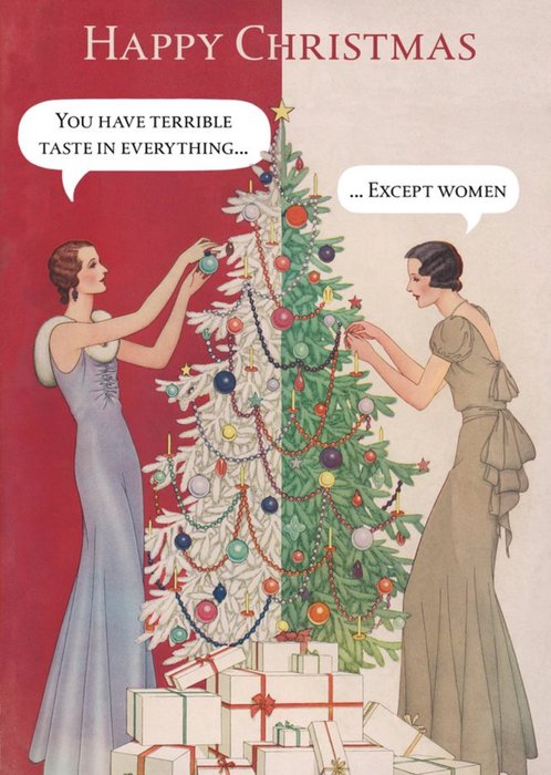 Happy Christmas Card - Humour - lesbian