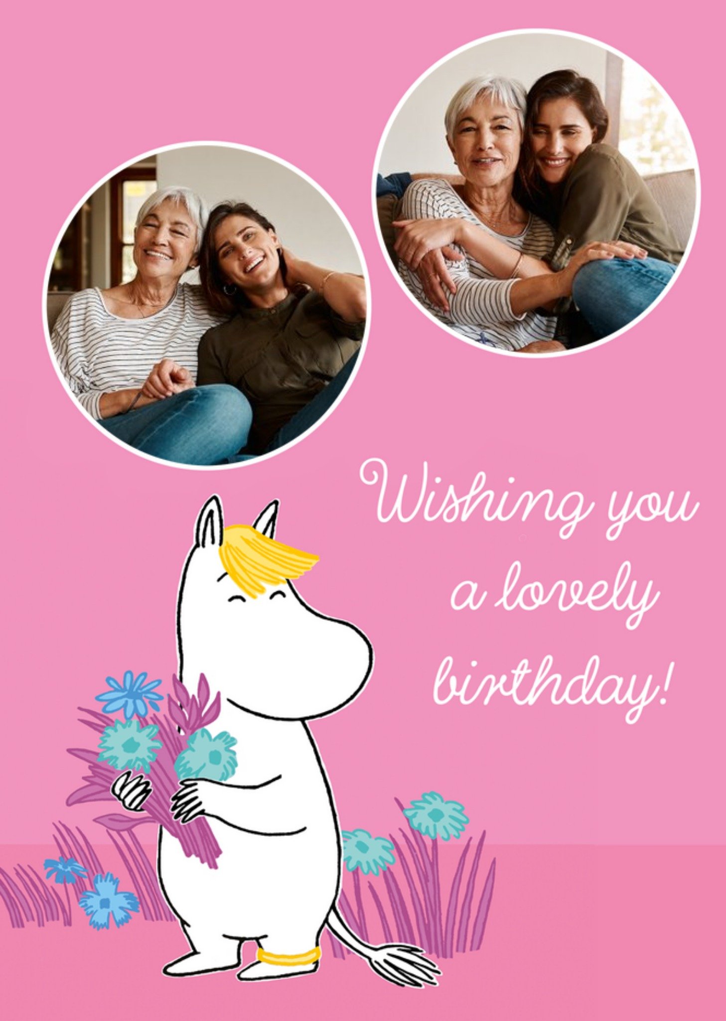Moonpig Moomin Lovely Birthday Photo Upload Card, Large