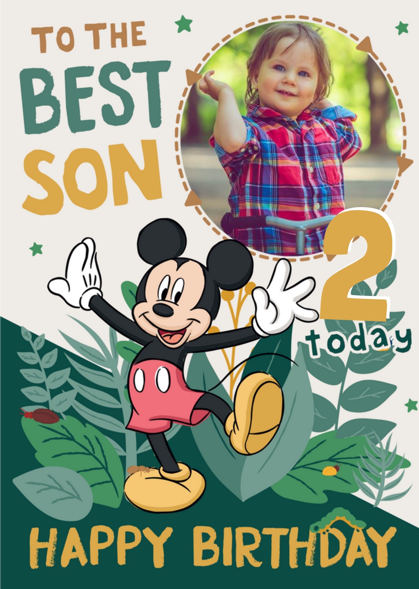 Disney Mickey Mouse Photo Upload 2nd Birthday Card To The Best Son Ecard