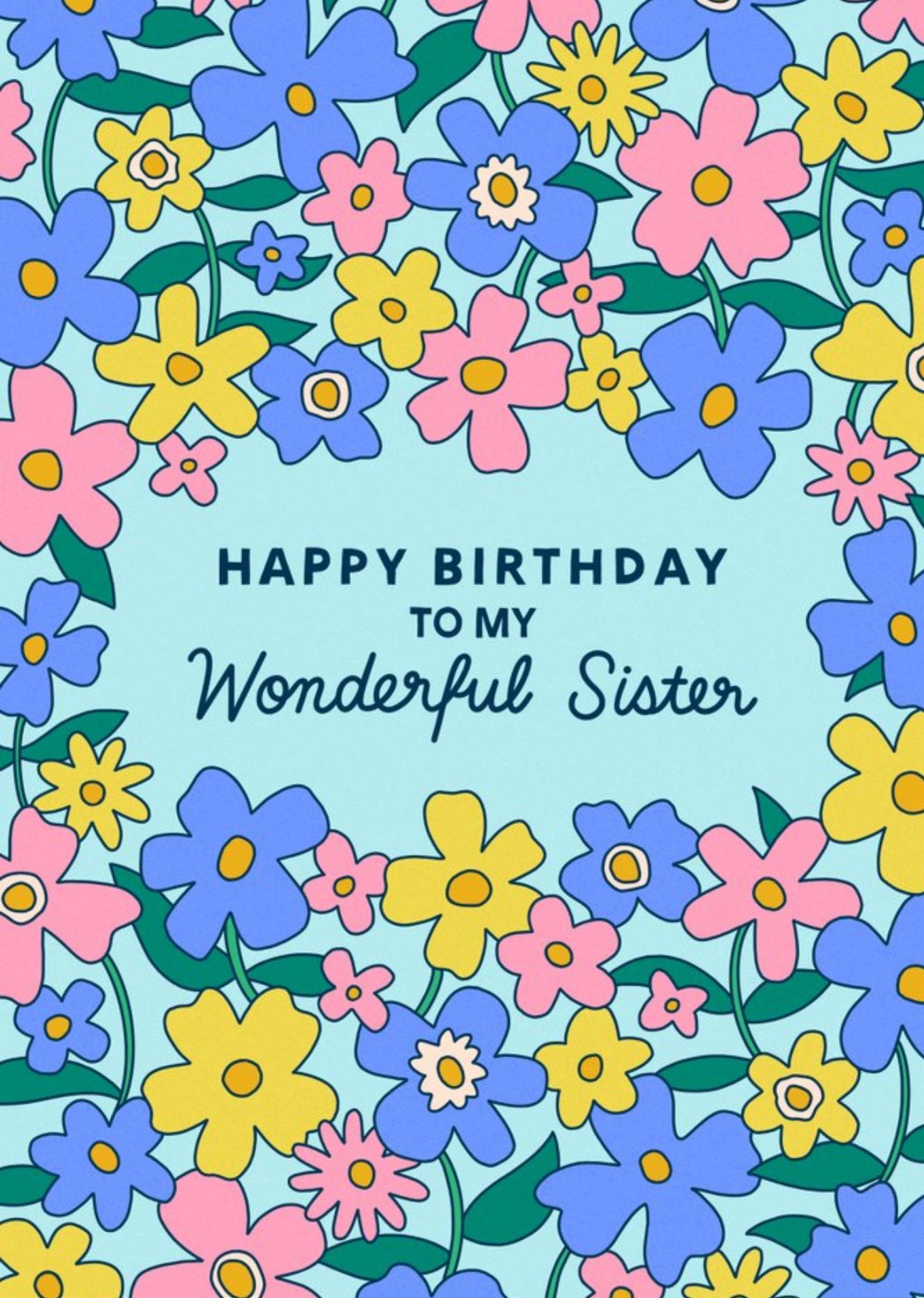 Lisa Koesterke Illustrated Floral Sister Birthday Card Ecard