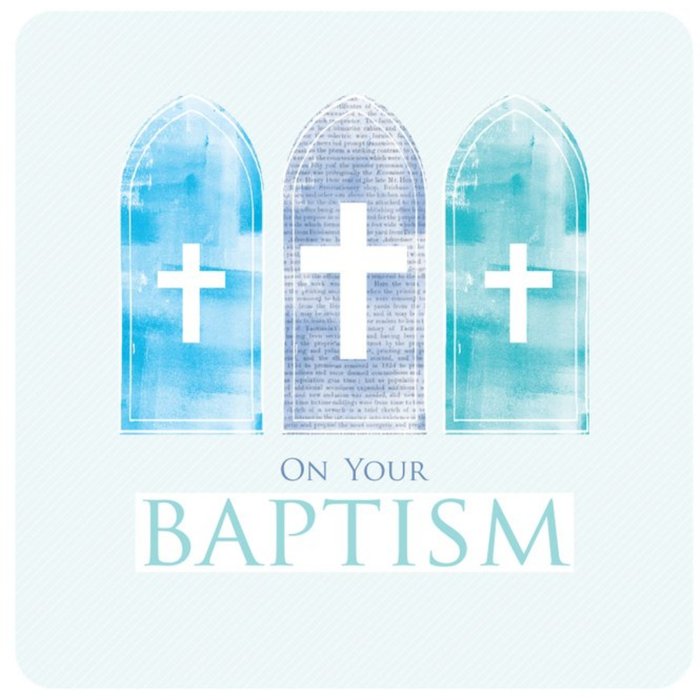 Davora Illustrated Watercolour Cross Baptism Card