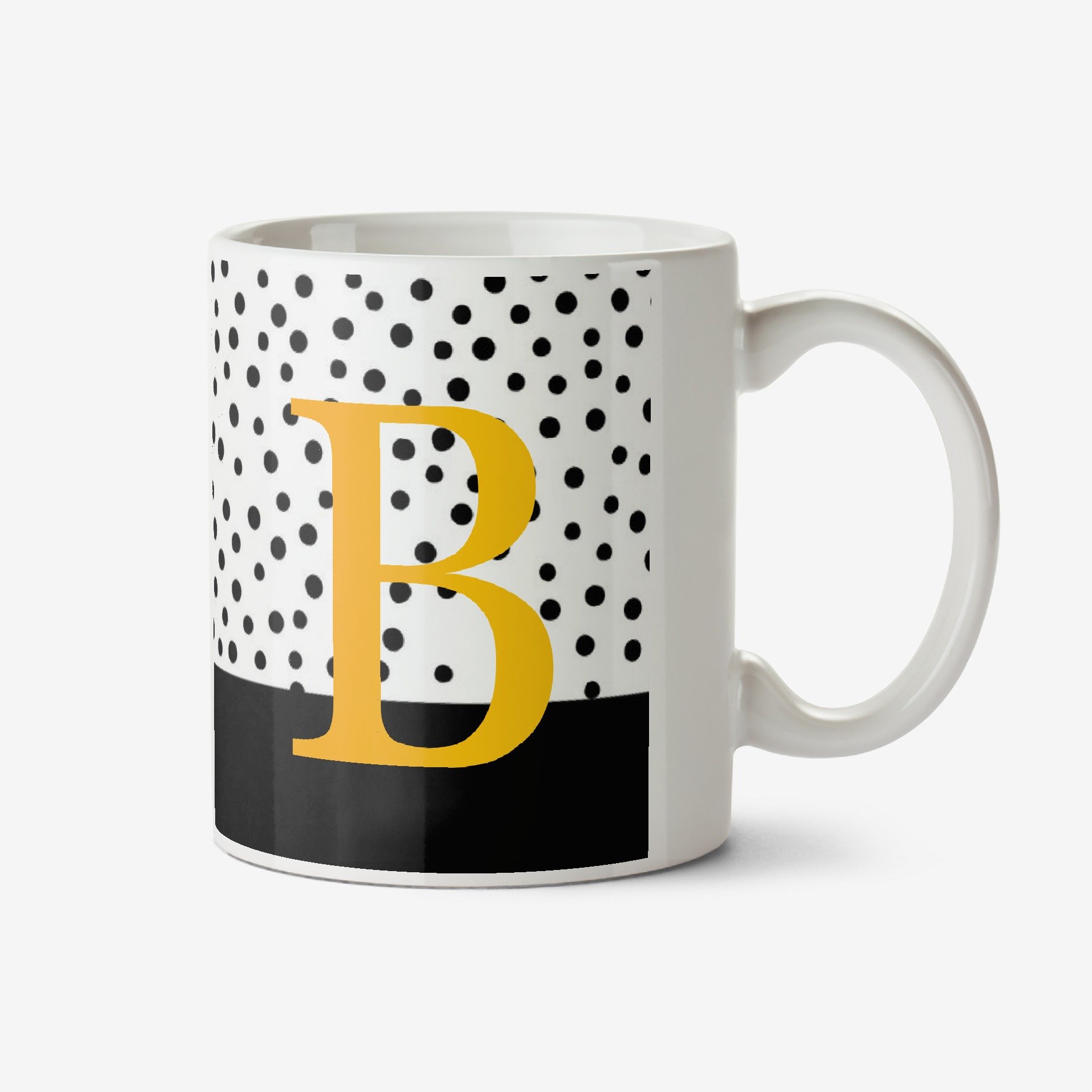 Monochrome Polka Dot Pattern Alphabet Letter Mug Ceramic Mug