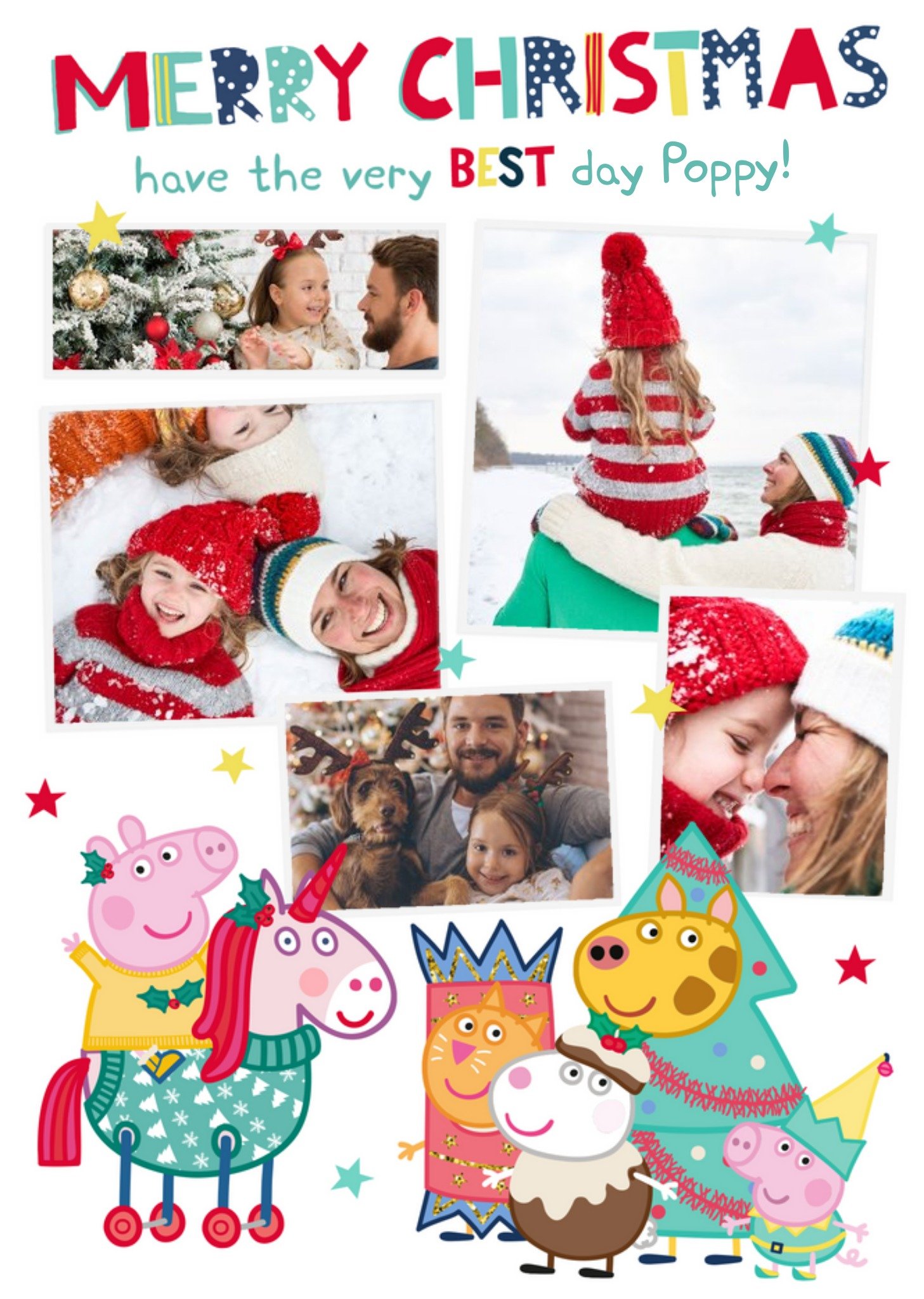 Peppa Pig Have The Best Day Photo Upload Christmas Card