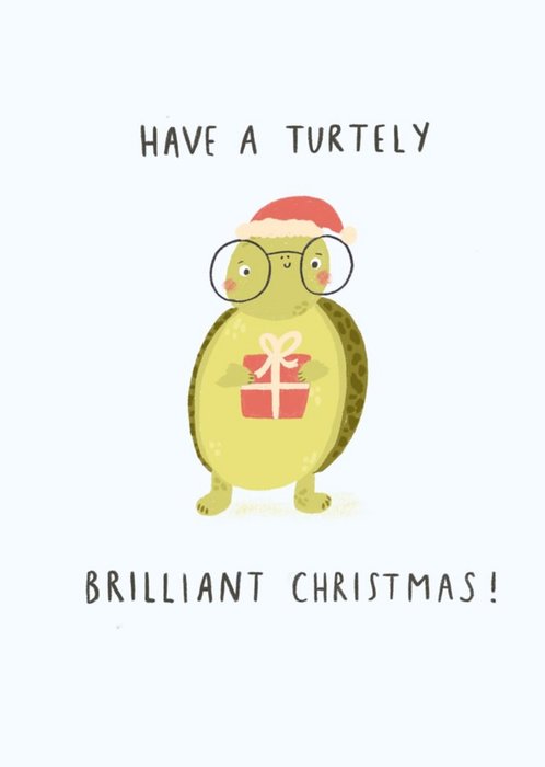 Have a Turtely Brilliant Chritmas Cute Funny Christmas Card