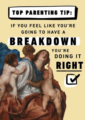 The National Gallery Funny Top Parenting Tip Mother's Day Card