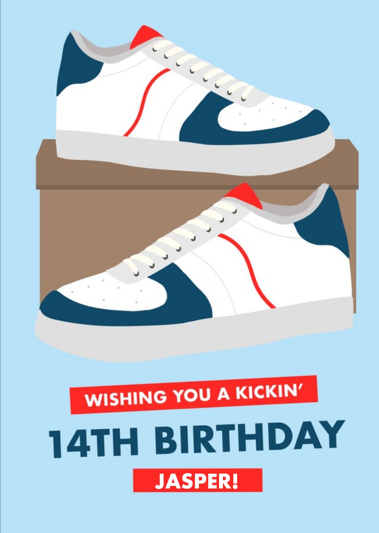 Sneakers Wishing You A Kickin 14th Birthday Happy Birthday Card Ecard