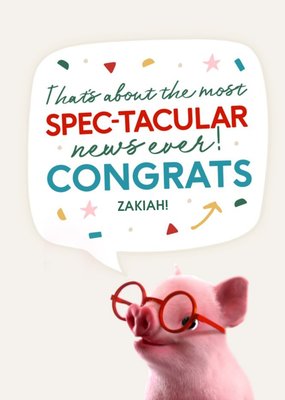 Moonpigs Clever Pig Spectacular News Congrats Card