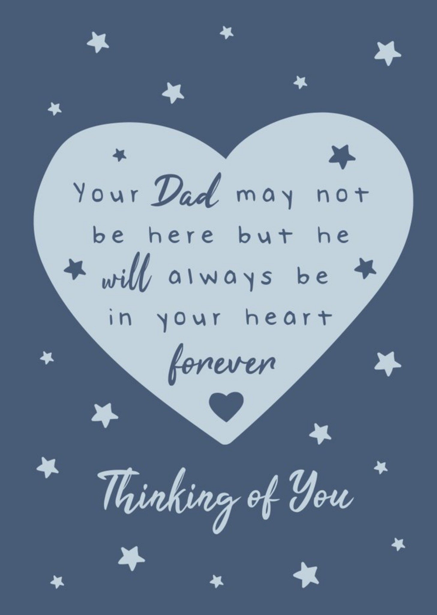 Moonpig Forever In Your Heart Sentimental Verse Thinking Of You On Father's Day Card Ecard