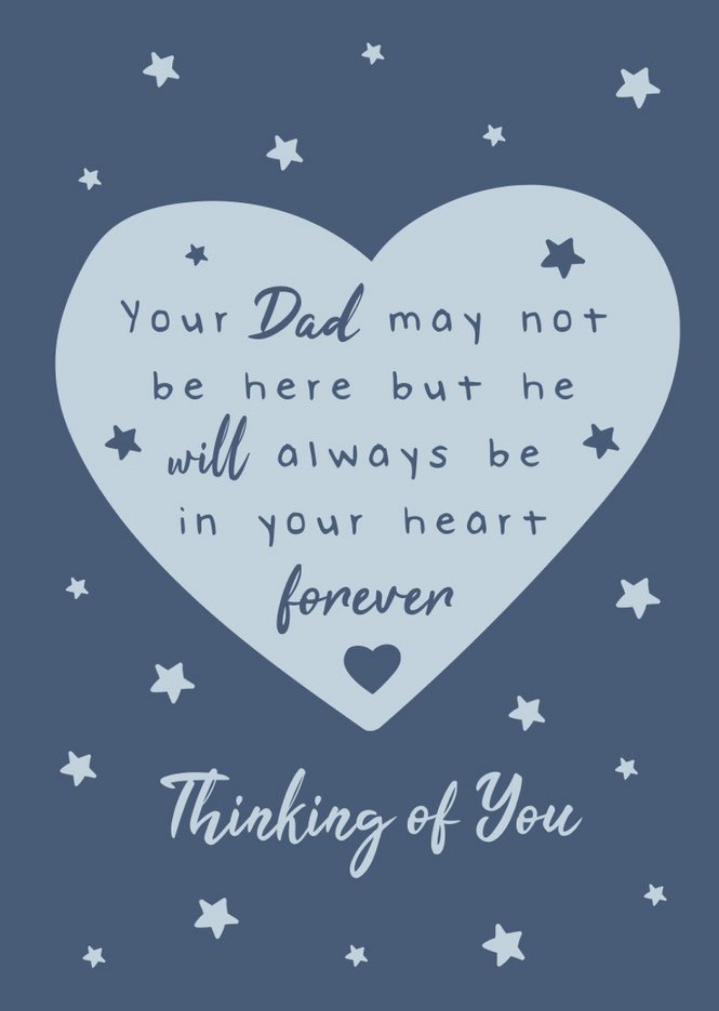 Forever In Your Heart Sentimental Verse Thinking Of You On Father's Day Card Ecard