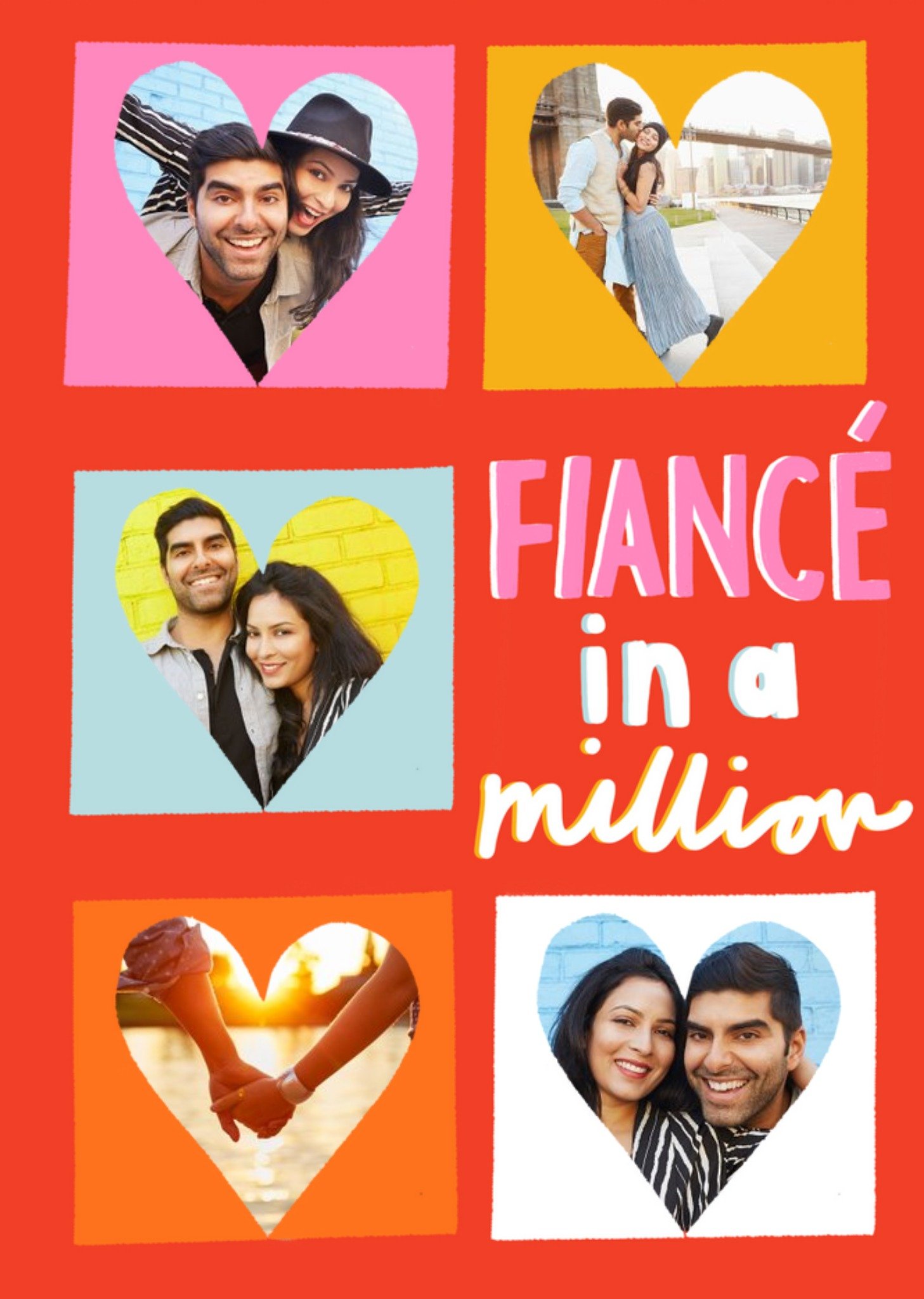 Fiance In A Million 5 Photo Upload Valentines Day Card