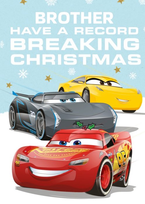 Disney Cars Record Breaking Christmas Personalised Card