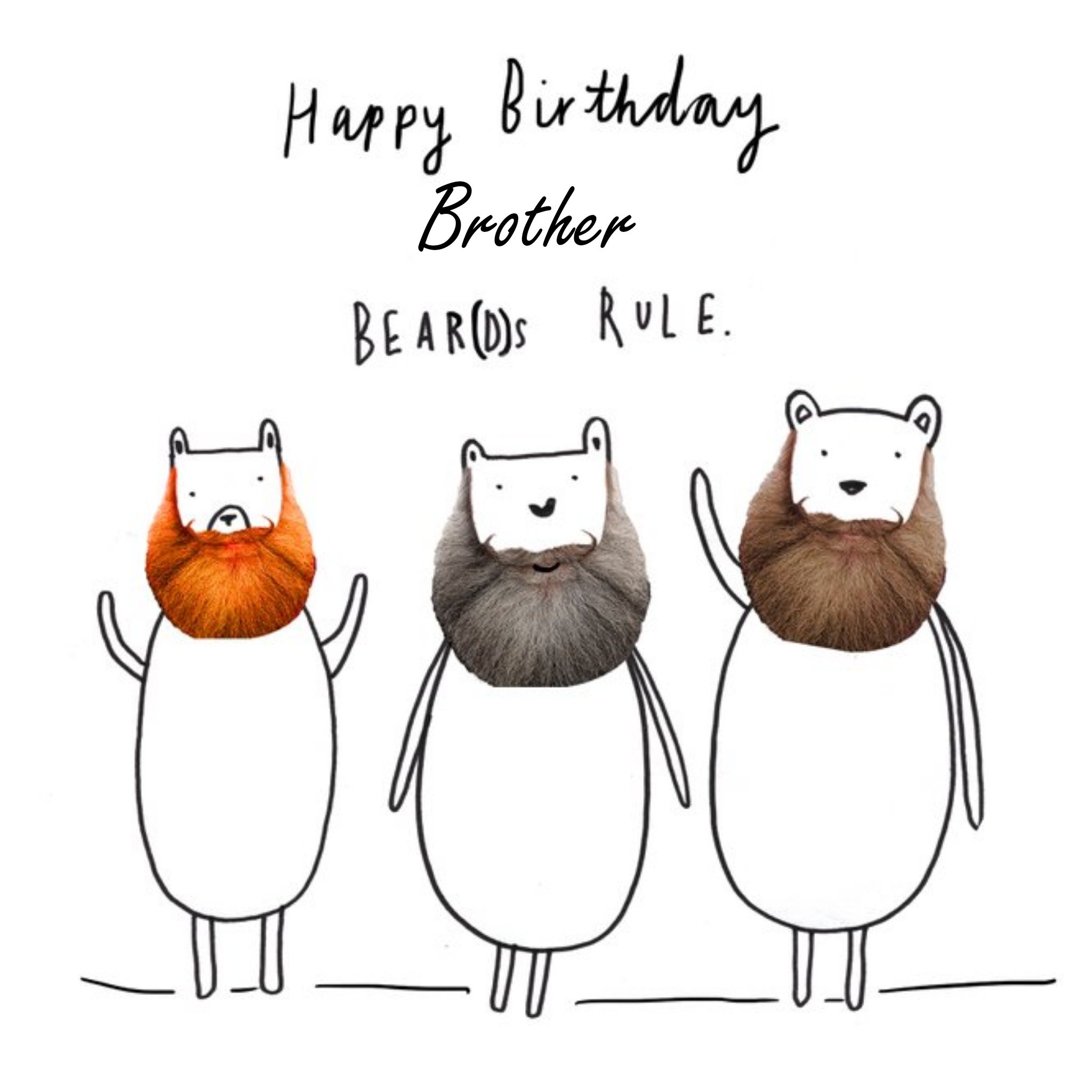 Moonpig Bear(D)S Rule Birthday Brother Card, Square