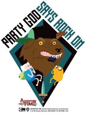 Adventure Time Party God Says Rock On tshirt