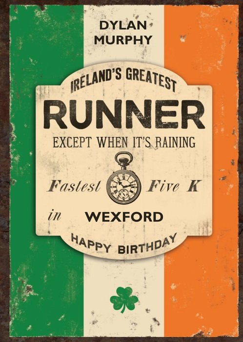 Irelands Greatest Runner Personalised Card