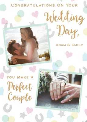 Congratulations, make the perfect couple Photo Upload Wedding Day Card