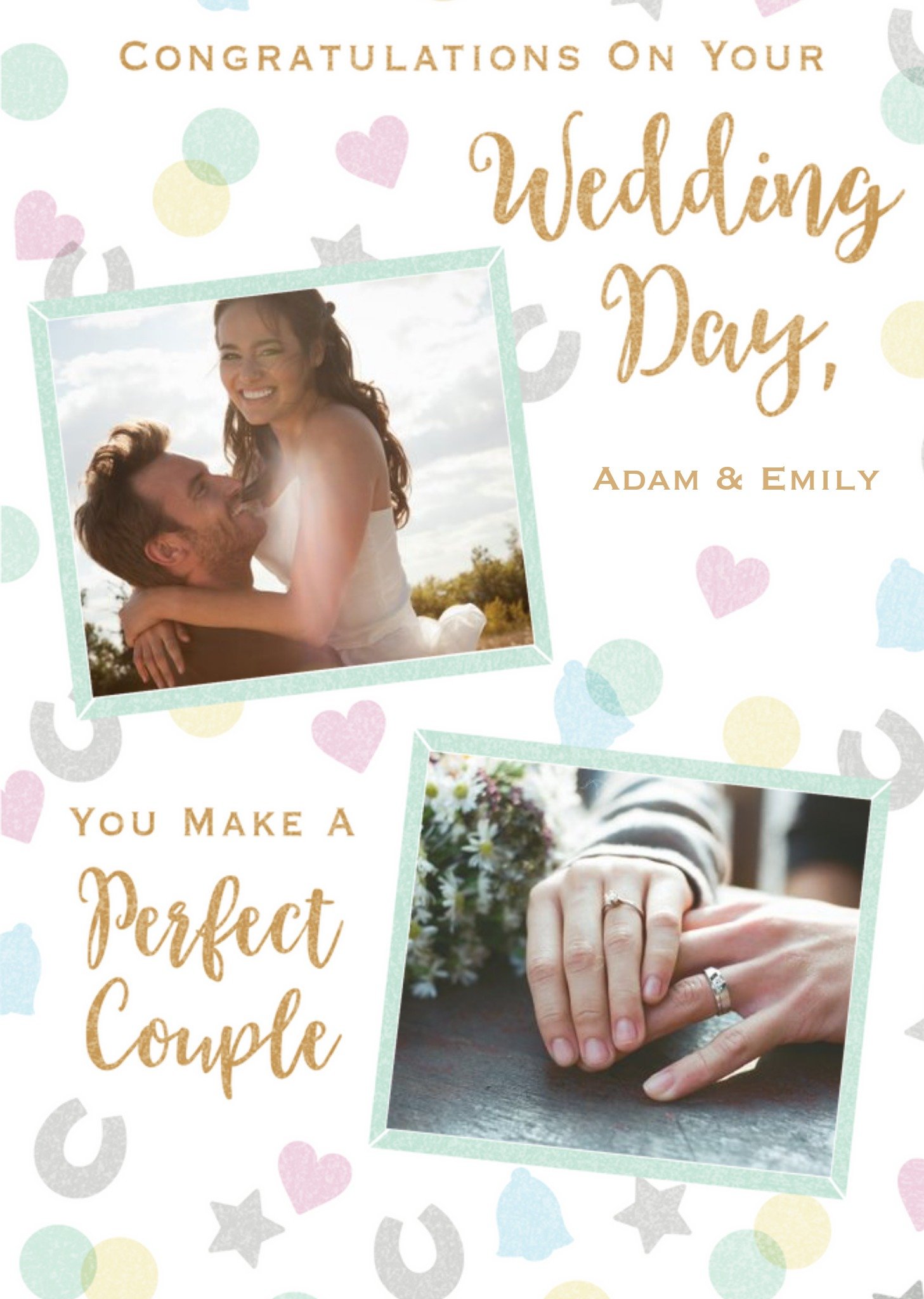 Moonpig Congratulations, Make The Perfect Couple Photo Upload Wedding Day Card, Large