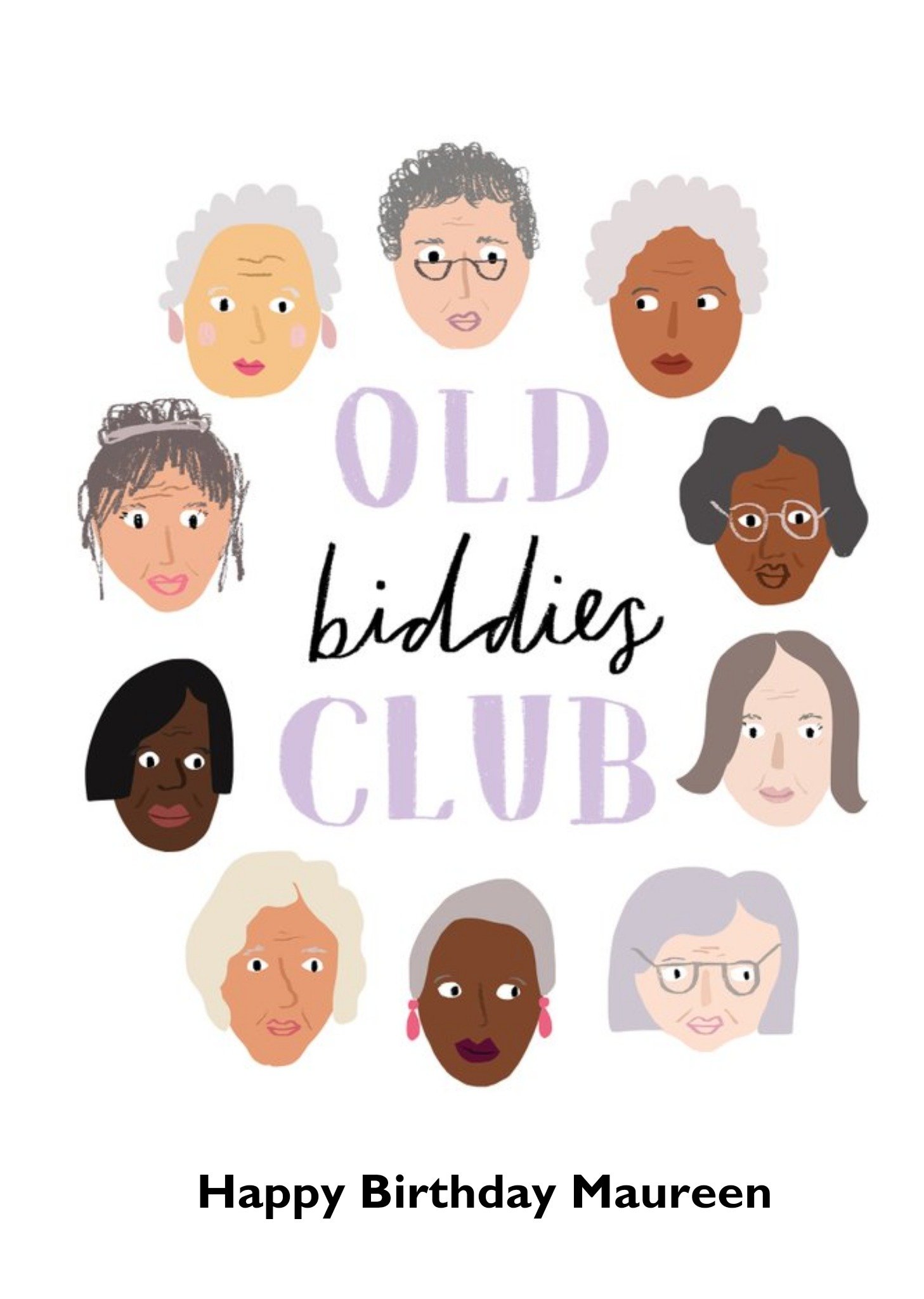 Moonpig Old Biddies Club Birthday Card, Large