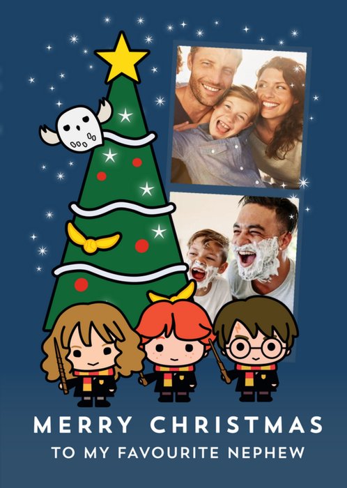 Harry Potter Cartoon Favourite Nephew Photo Upload Christmas Card