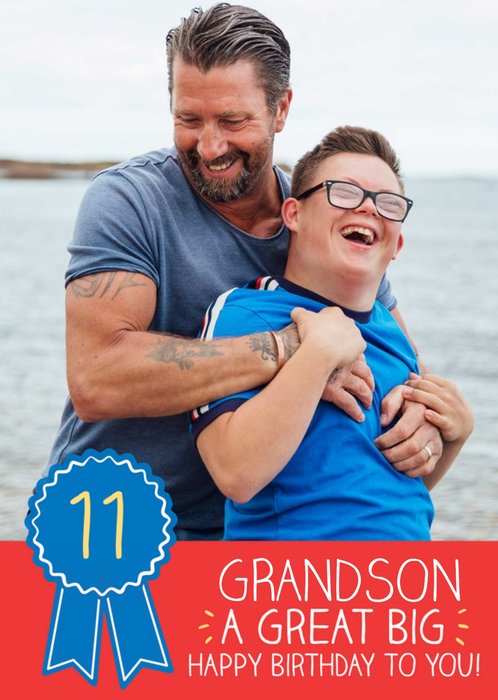 Grandson Photo Upload 11th Birthday Card
