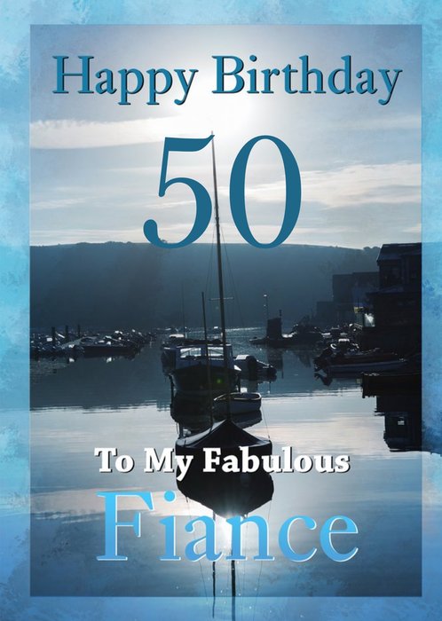 Alex Sharp Photography Boat On Water 50th Birthday Card