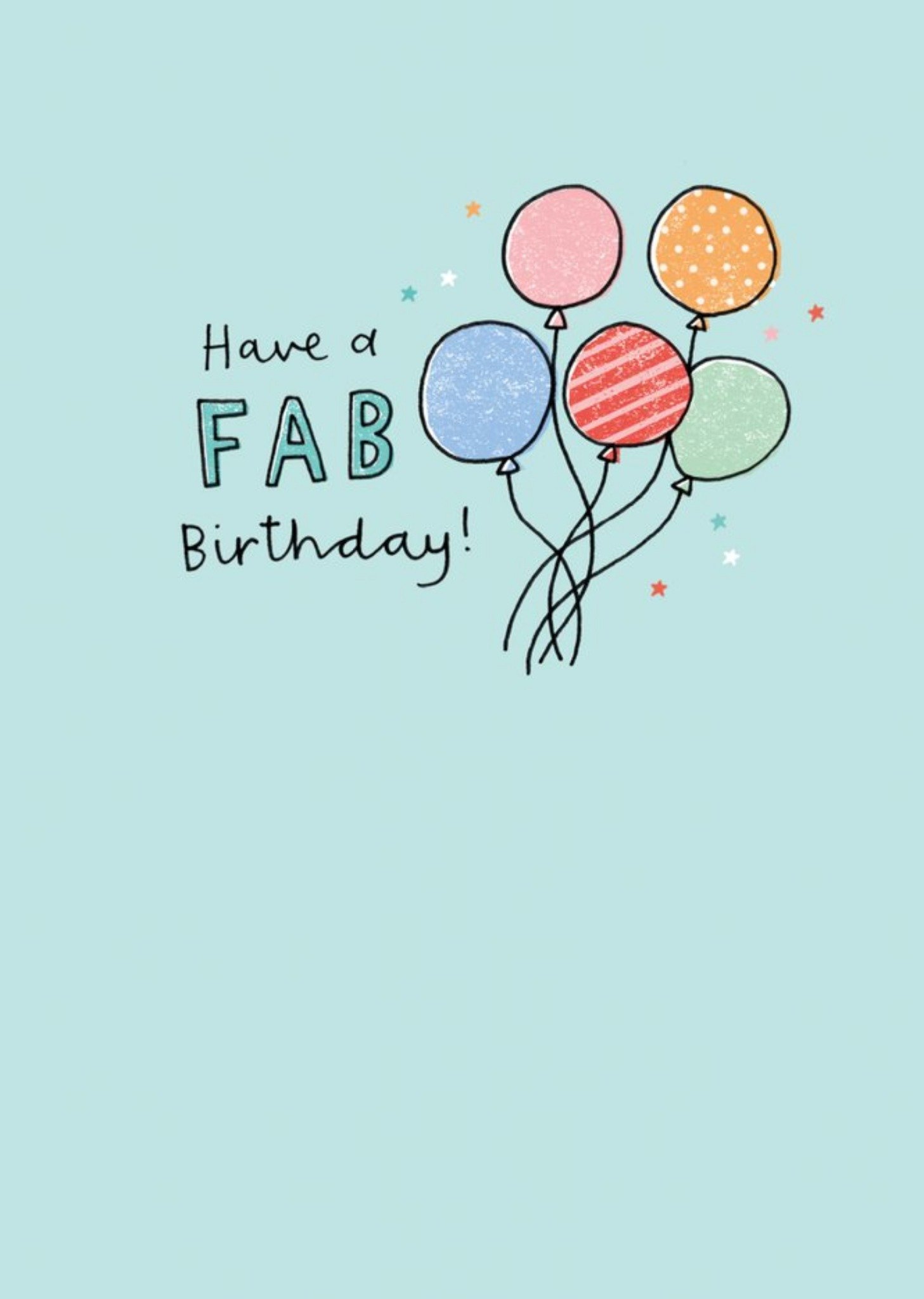 Illustrated Balloons Fab Birthday Card Ecard