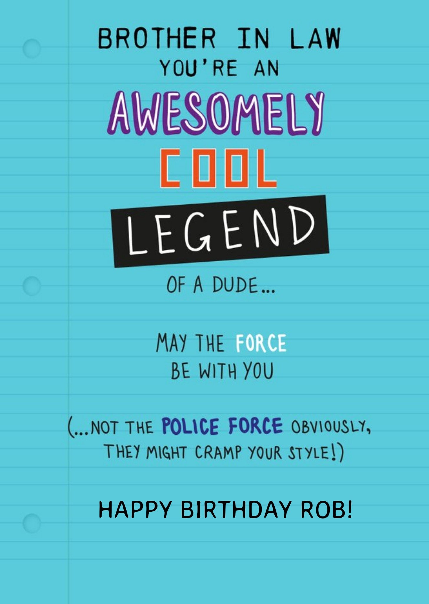 Funny Birthday Card For Borther In Law - You're Awesomely Cool Legend Ecard