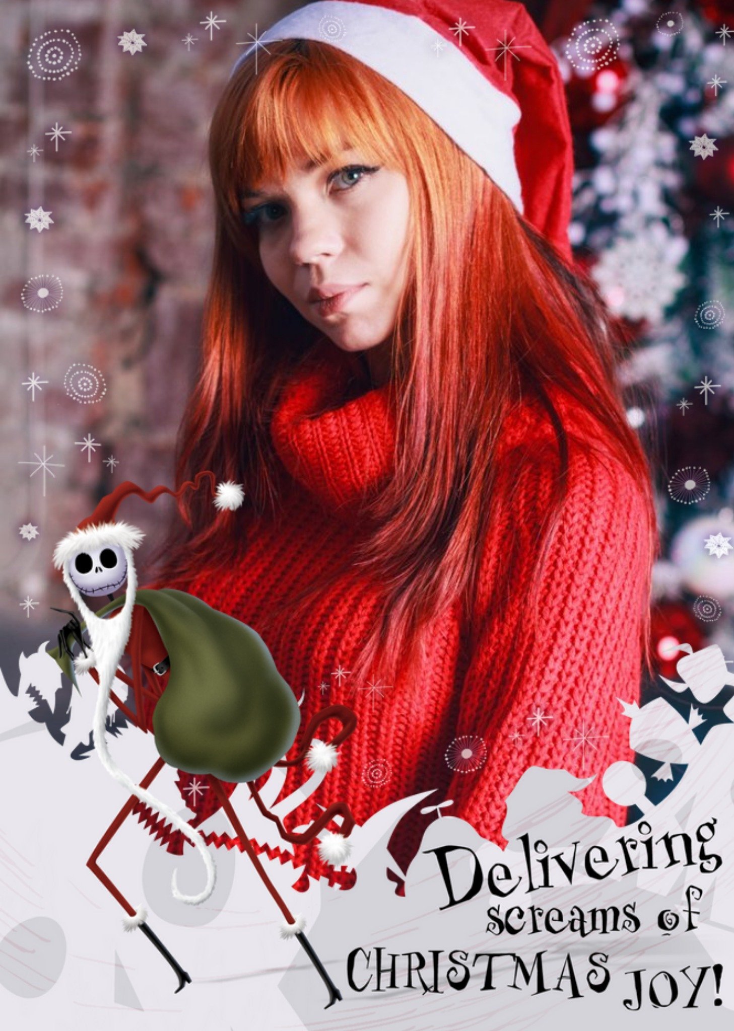 Disney Nightmare Before Christmas Sandy Claws Photo Upload Christmas Card, Large