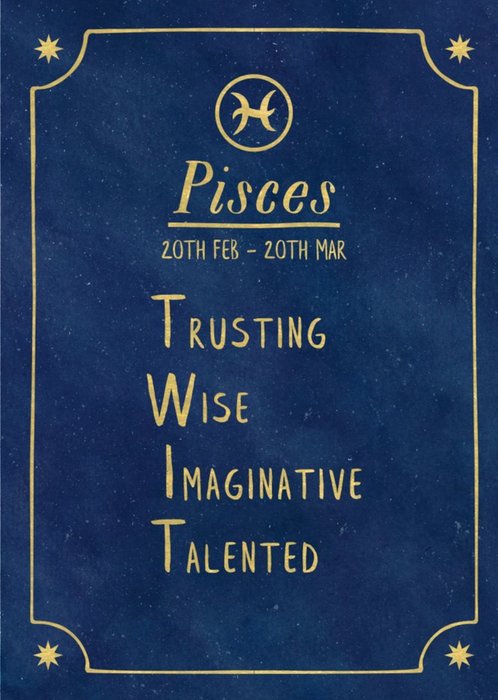 Funny rude horoscope birthday card - Pisces