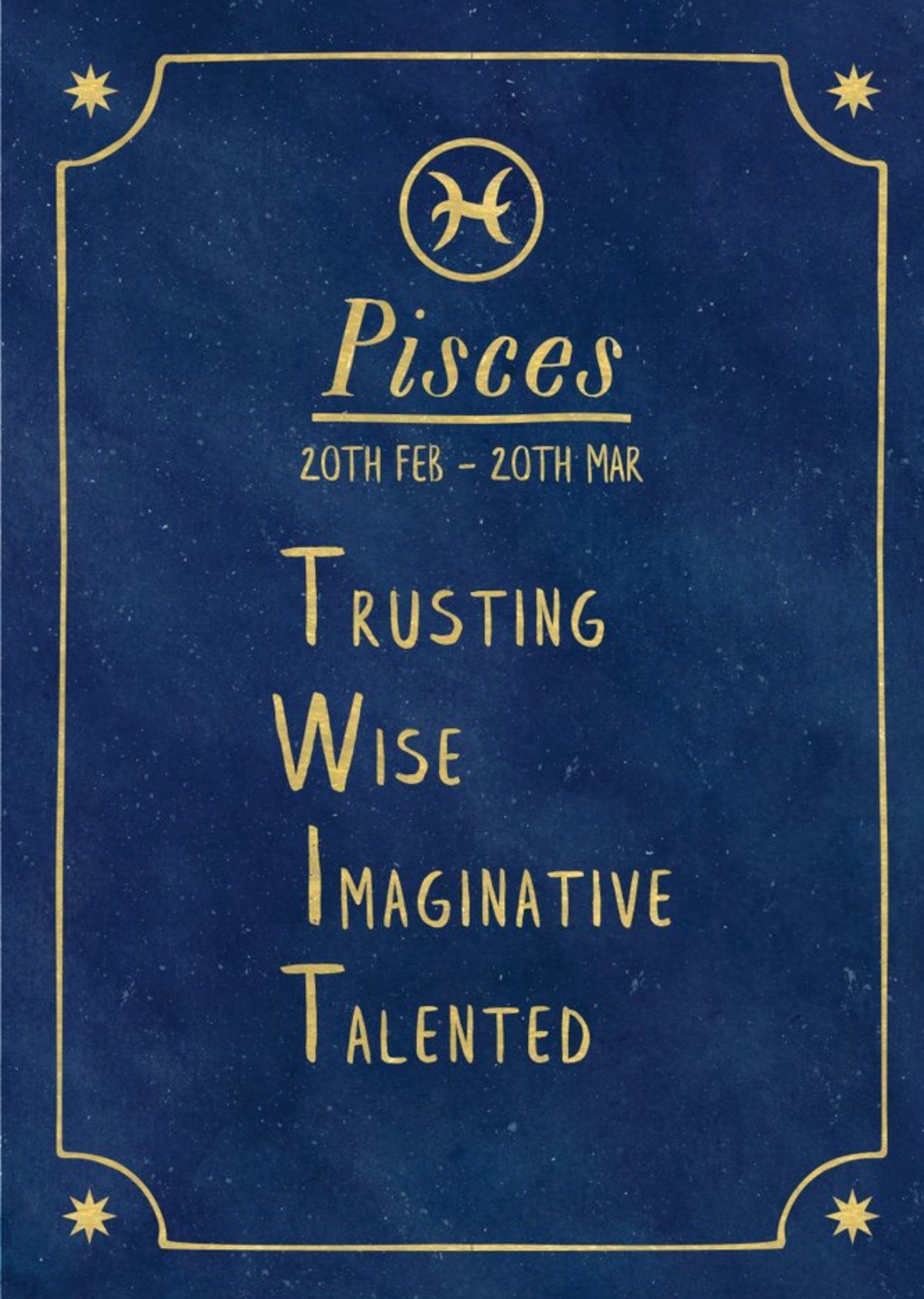 Moonpig Funny Rude Horoscope Birthday Card - Pisces, Large