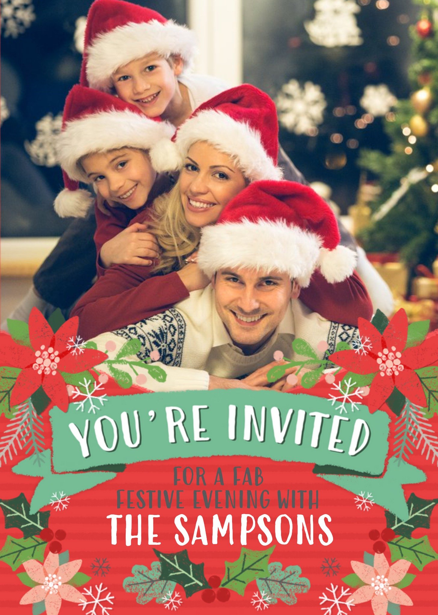 Youre Invited Christmas Photo Upload Card, Standard