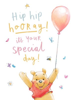 Winnie The Pooh Hip Hip Hooray Birthday Card