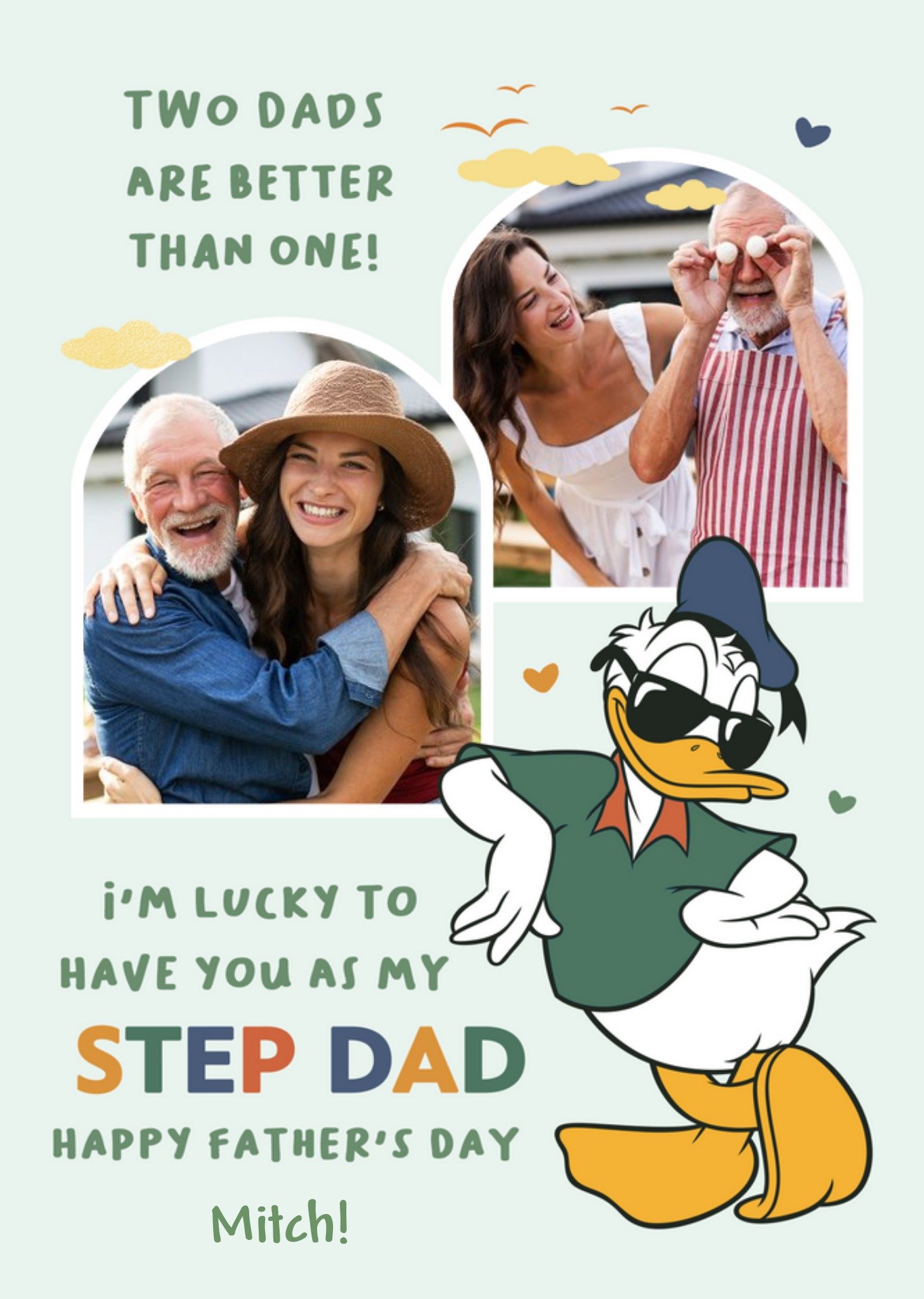 Disney Mickey Mouse Daffy Duck Photo Upload Father's Day Card Ecard