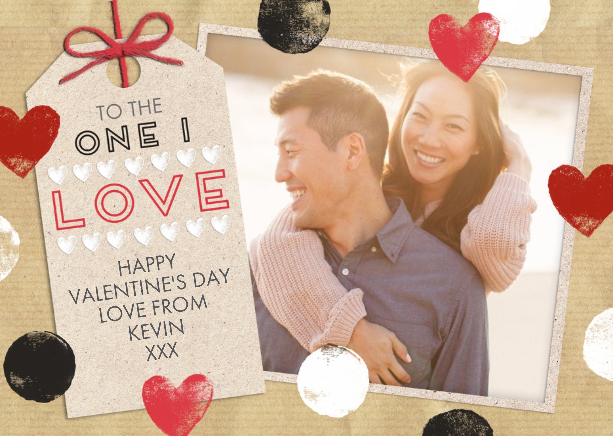 Spots And Hearts To The One I Love Personalised Happy Valentine's Day Card Ecard