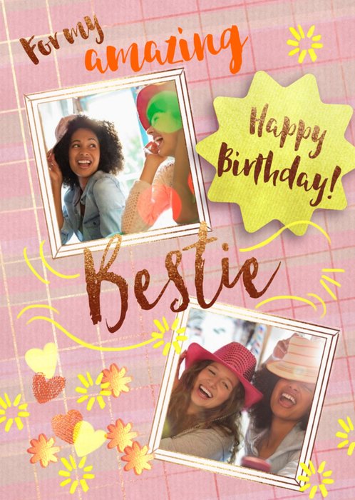 For My Amazing Bestie Photo Upload Birthday Card