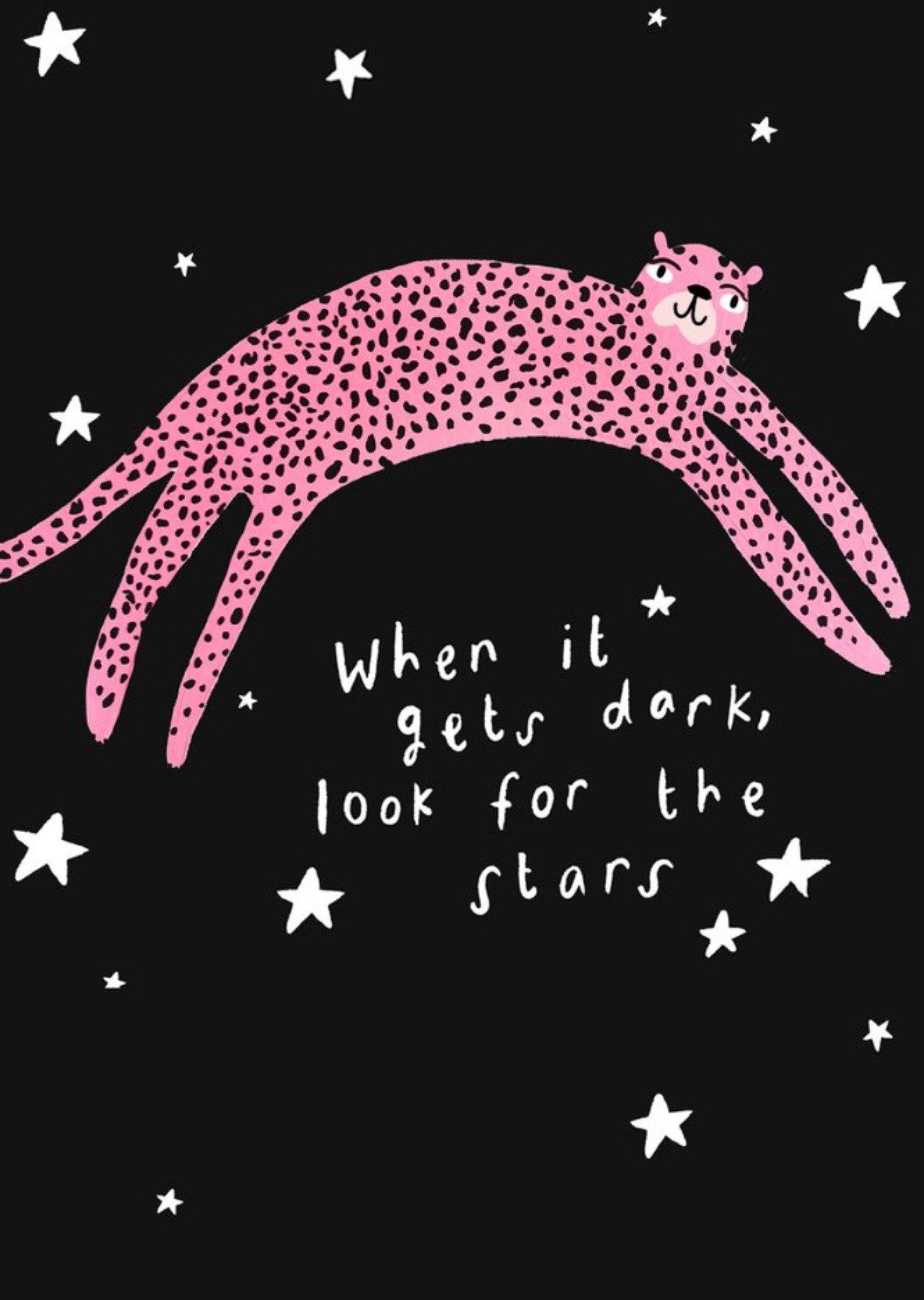 Sooshichacha Look For The Stars Pink Cheetah Card, Large