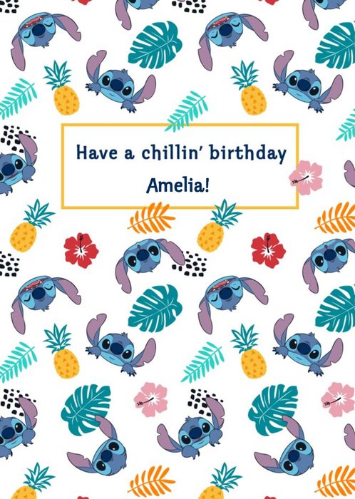 Disney Luxe Have A Chillin Birthday Stitch Pattern Card