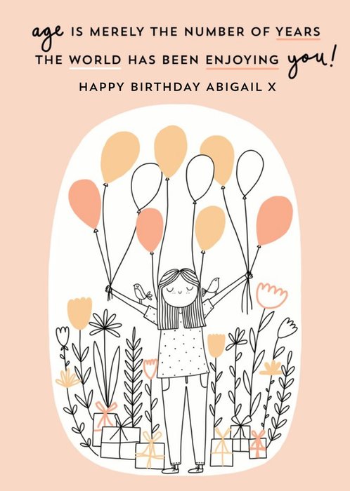 Balloon And Presents Birthday Card