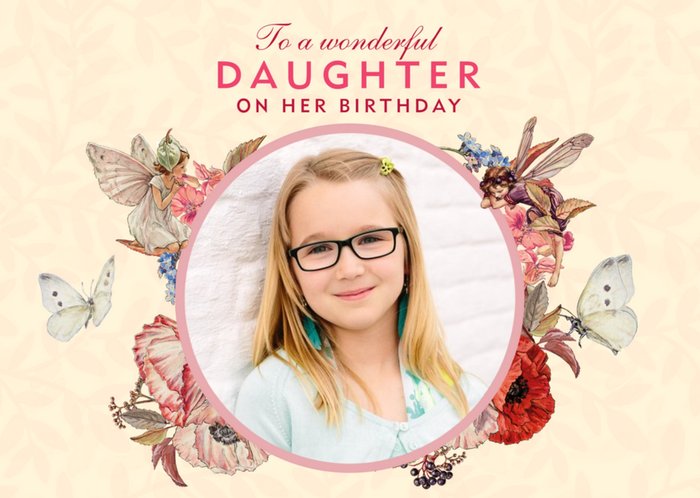Flower Fairies Daughters Birthday Photo Upload Card