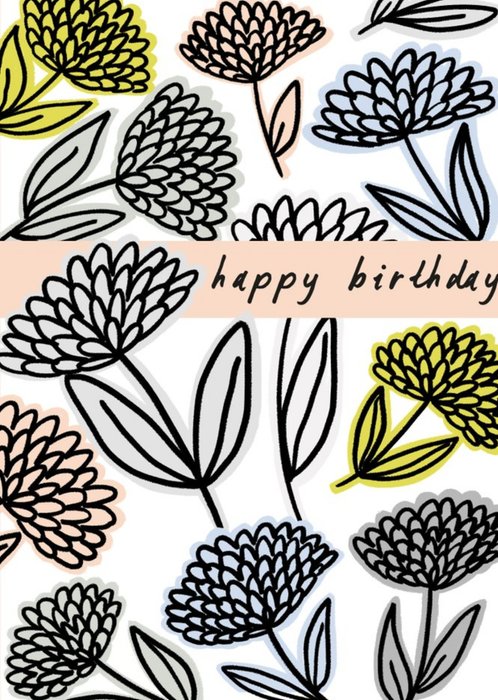 Ladies Birthday card - floral - easy send