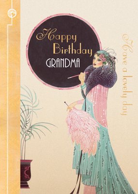 Grandma Birthday Art Deco Card