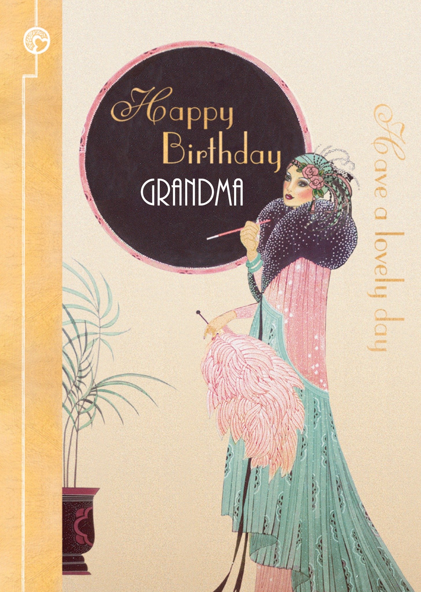 Moonpig Grandma Birthday Art Deco Card Ecard